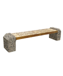 СКАМЬЯ СК-3 деревянная с бетонными опорами (Коллекция "Мытый бетон") L=2420, тумба 500x500x260 ''ВЫБОР''
