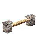 СКАМЬЯ СК-8 деревянная с бетонными опорами (Коллекция "Мытый бетон") L=2300, тумба 550x180x600 ''ВЫБОР''