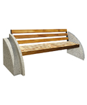 СКАМЬЯ СК-6 деревянная с бетонными опорами (Коллекция "Гранит") L=2300, тумба 750x700x200 ''ВЫБОР''