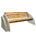 СКАМЬЯ СК-6 деревянная с бетонными опорами (Коллекция "Гранит") L=2300, тумба 750x700x200 ''ВЫБОР'' - Белый