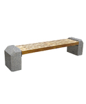 СКАМЬЯ СК-3 деревянная с бетонными опорами (Коллекция "Мозаичный бетон") L=2420, тумба 500x500x260 ''ВЫБОР''