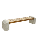 СКАМЬЯ СК-3 деревянная с бетонными опорами (Коллекция "Гранит") L=2420, тумба 500x500x260 ''ВЫБОР''