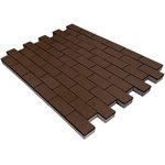 Тротуарная плитка Прямоугольник Лайн, 80 мм, коричневый, гладкая