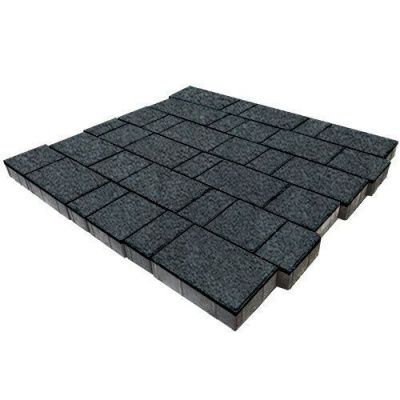 Тротуарная плитка Steinrus New City Street, 80 мм, черный, native Тротуарная плитка Steinrus New City Street, 80 мм, черный, native