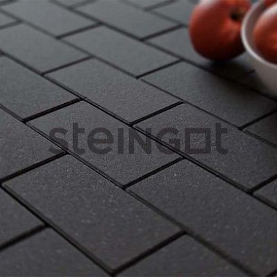 Тротуарная плитка Steingot Прямоугольник 200х100х60 Черный (верхний прокрас, минифаска)