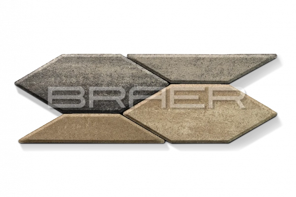 Тротуарная плитка BRAER Карат, Color Mix Миндаль, 80 мм Тротуарная плитка BRAER Карат, Color Mix Миндаль, 80 мм