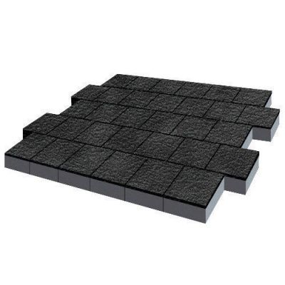 Тротуарная плитка Steinrus Виго, 80 мм, черный, Antico