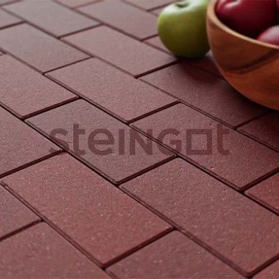 Тротуарная плитка Steingot Прямоугольник 200х100х60 Темно-красный (верхний прокрас, минифаска)