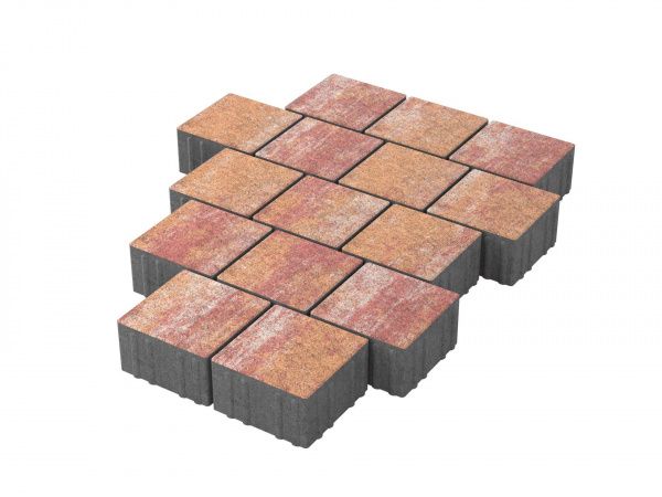 Тротуарная плитка STELLARD Квадрат 15х15 «Санрайз» 80 мм
