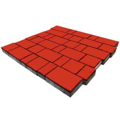 Тротуарная плитка Steinrus Новый город, 40мм, красный, гладкая Тротуарная плитка Steinrus Новый город, 40мм, красный, гладкая