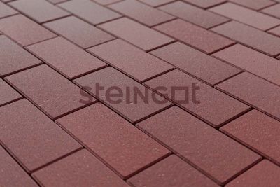 Тротуарная плитка Steingot Прямоугольник 200х100х60 Темно-красный (верхний прокрас, минифаска)
