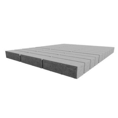 Тротуарная плитка Steinrus Ригель, 80 мм, серый, гладкая