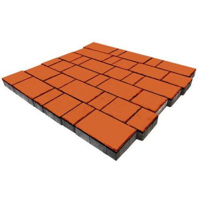 Тротуарная плитка Steinrus Новый город, 40мм, оранжевый, гладкая