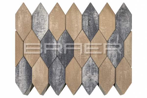 Тротуарная плитка BRAER Карат, Color Mix Миндаль, 80 мм Тротуарная плитка BRAER Карат, Color Mix Миндаль, 80 мм