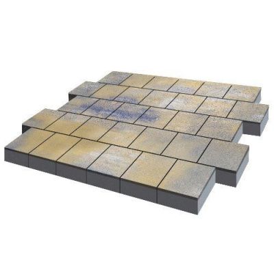 Тротуарная плитка Steinrus Валенсия, 80 мм, ColorMix Сиена, гладкая