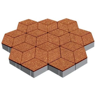 Тротуарная плитка Steinrus Ромб, 60 мм, оранжевый, Native Тротуарная плитка Steinrus Ромб, 60 мм, оранжевый, Native
